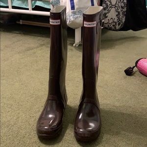 Chocolate brown Hunter boots